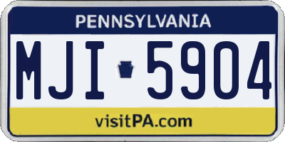 PA license plate MJI5904