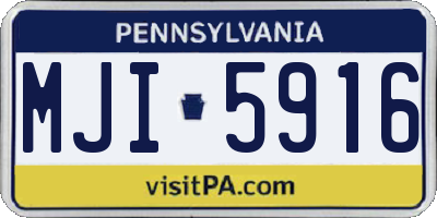 PA license plate MJI5916