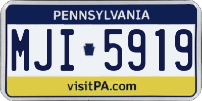 PA license plate MJI5919
