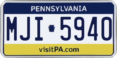 PA license plate MJI5940