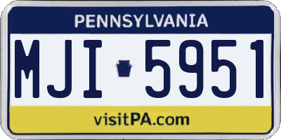 PA license plate MJI5951
