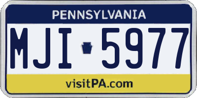 PA license plate MJI5977