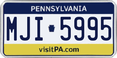 PA license plate MJI5995