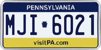PA license plate MJI6021