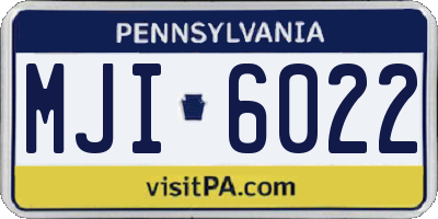 PA license plate MJI6022