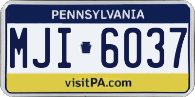 PA license plate MJI6037