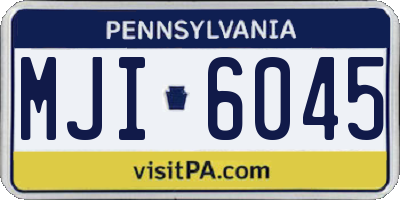 PA license plate MJI6045