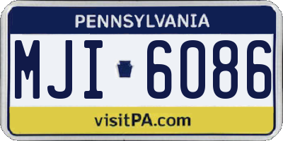 PA license plate MJI6086
