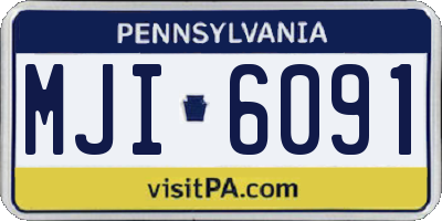 PA license plate MJI6091