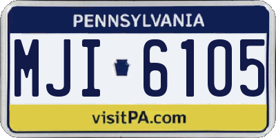 PA license plate MJI6105