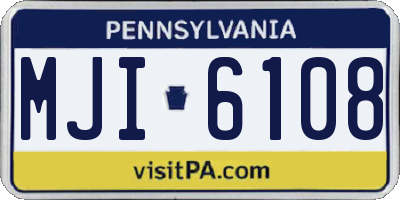 PA license plate MJI6108