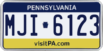 PA license plate MJI6123
