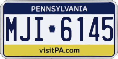 PA license plate MJI6145