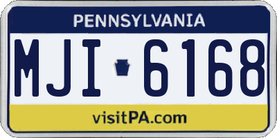 PA license plate MJI6168
