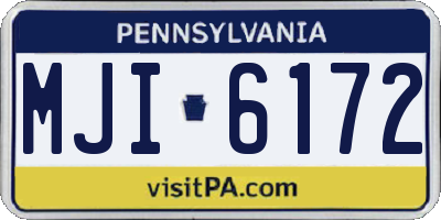 PA license plate MJI6172