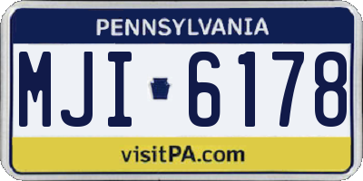 PA license plate MJI6178