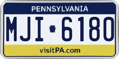 PA license plate MJI6180