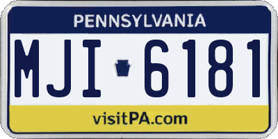 PA license plate MJI6181