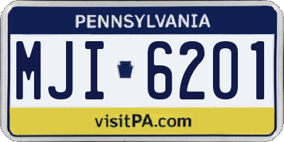 PA license plate MJI6201
