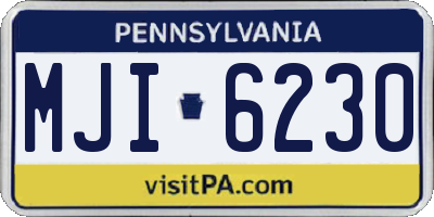 PA license plate MJI6230