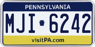 PA license plate MJI6242