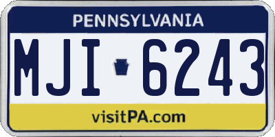 PA license plate MJI6243