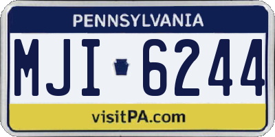 PA license plate MJI6244
