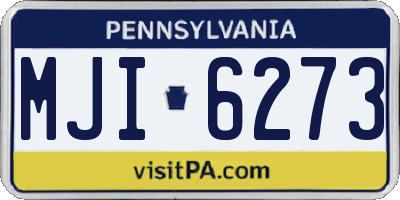 PA license plate MJI6273