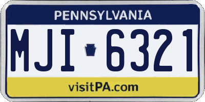PA license plate MJI6321