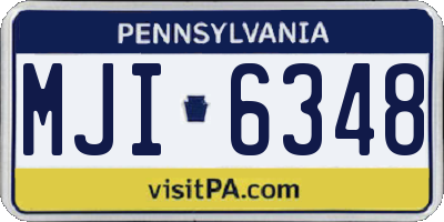 PA license plate MJI6348