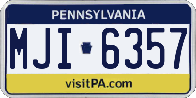 PA license plate MJI6357