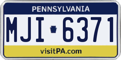 PA license plate MJI6371