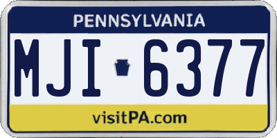 PA license plate MJI6377