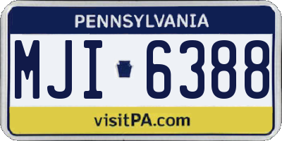 PA license plate MJI6388