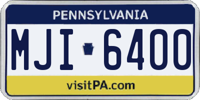 PA license plate MJI6400