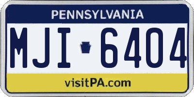 PA license plate MJI6404