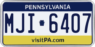 PA license plate MJI6407