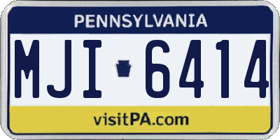 PA license plate MJI6414