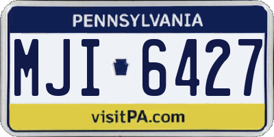 PA license plate MJI6427