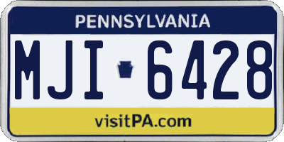 PA license plate MJI6428
