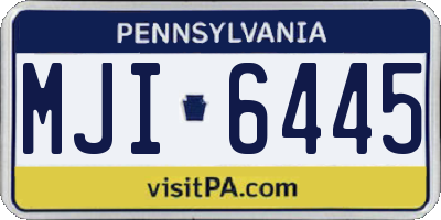 PA license plate MJI6445