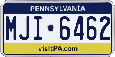 PA license plate MJI6462