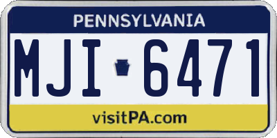 PA license plate MJI6471