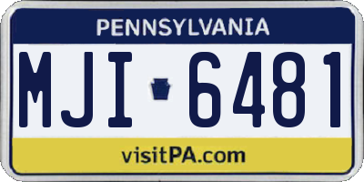 PA license plate MJI6481