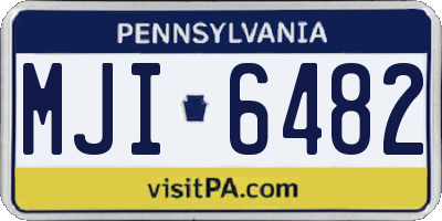 PA license plate MJI6482