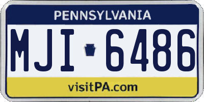 PA license plate MJI6486