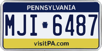 PA license plate MJI6487