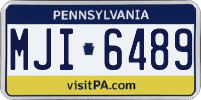 PA license plate MJI6489