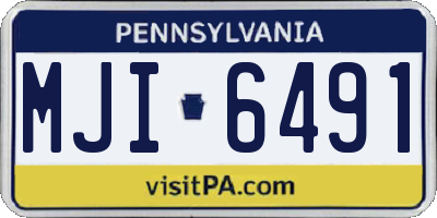 PA license plate MJI6491