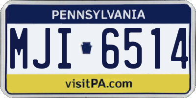 PA license plate MJI6514